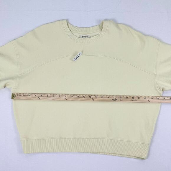 Madewell Top Womens XL Yellow Ribbed Muscle Tee Crew Neck Botanical Dye - Picture 9 of 11